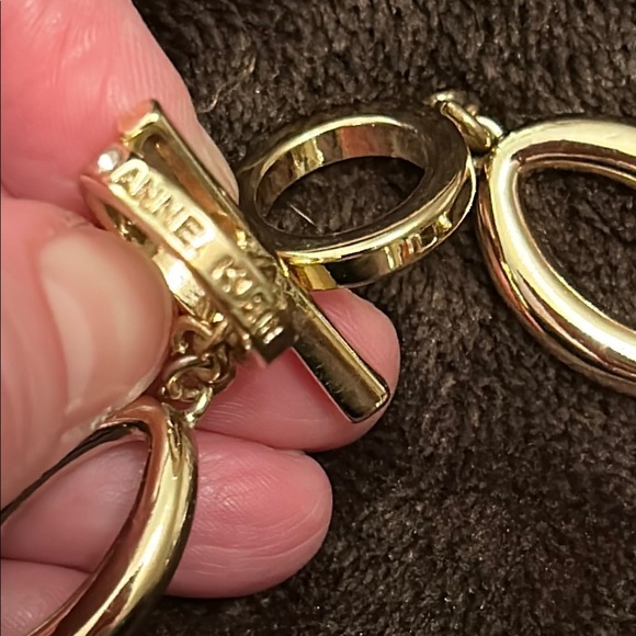 Anne Klein Gold Infinity Necklace with Mini Pearls & Polished Links - Picture 6 of 7